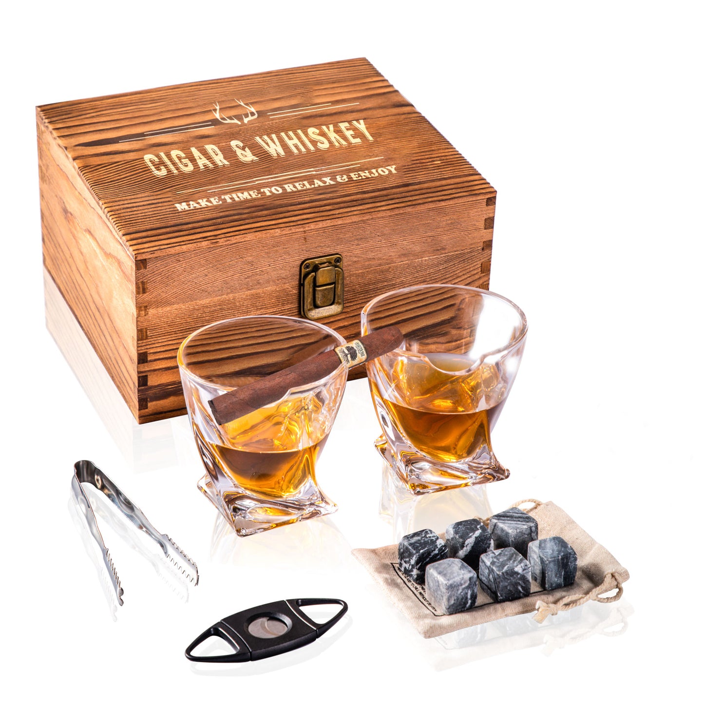 Whiskey Cigar Glasses Gift Set